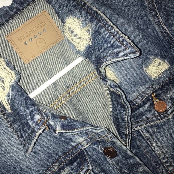 Blank NYC Jackets & Blazers - BLANKNYC Distressed Denim Jacket